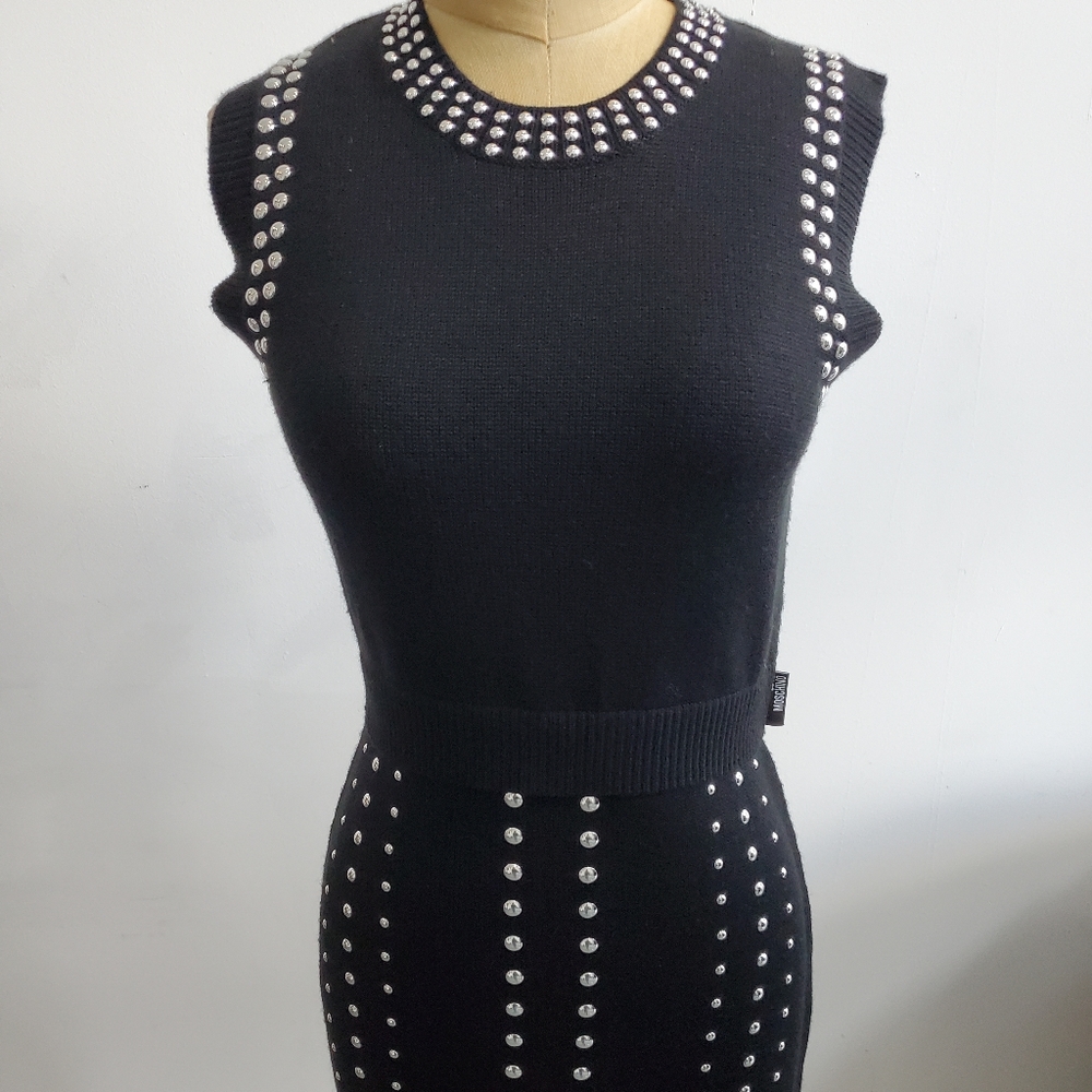 Love ❤Moschino stud sweater dress